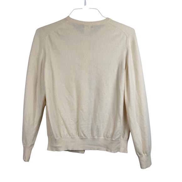 Vintage Neiman Marcus 100% Cashmere Cardigan Cream Women’s M Luxe Scotland - Picture 3 of 5